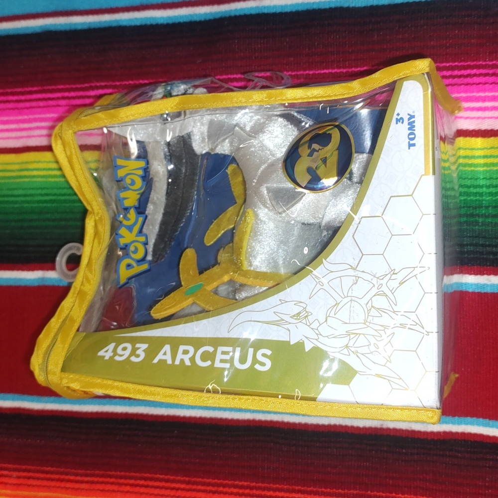NIB Tomy Pokemon 20th Anniversary #493 Arceus 8" Plush in Zip Bag Pro…